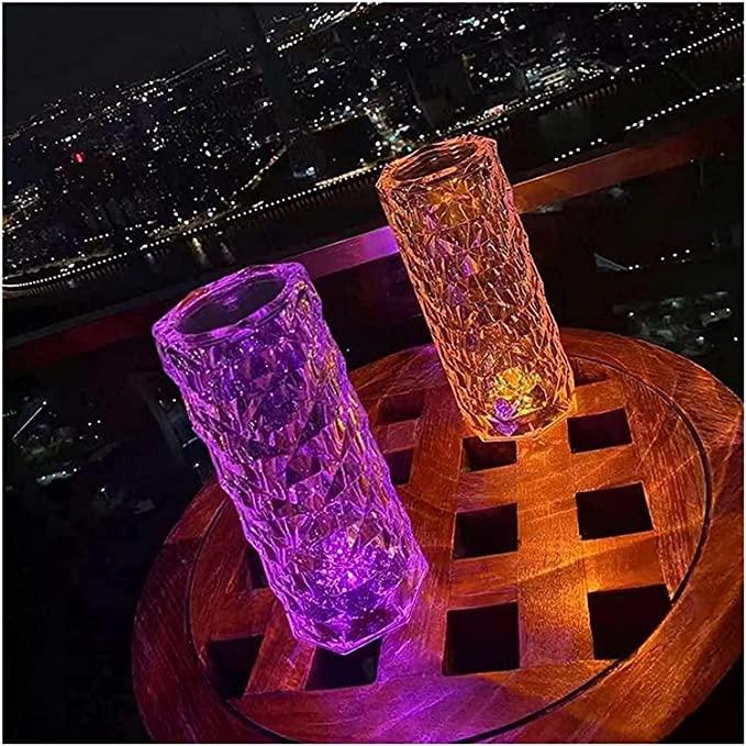 Crystal Table Lamp 16 Color Changing RGB Rose Diamond (Multi-Color)